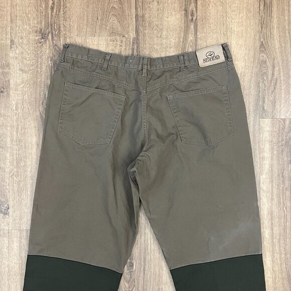 RedHead Olive Contrast Panelled Reinforced Duck Canvas Hunting Pants 42x30 - Picture 6 of 8